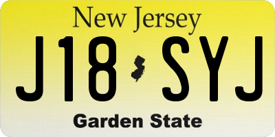 NJ license plate J18SYJ