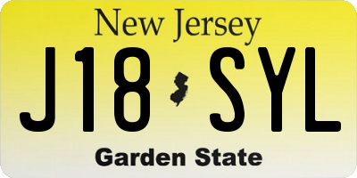 NJ license plate J18SYL