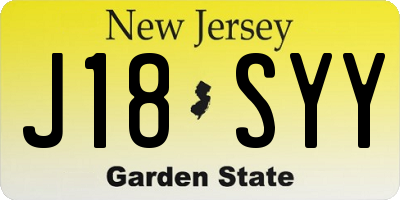 NJ license plate J18SYY