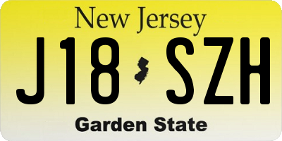 NJ license plate J18SZH