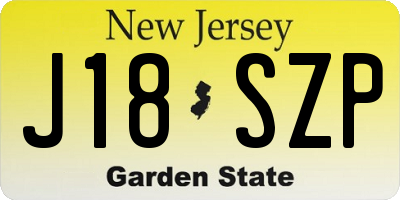 NJ license plate J18SZP