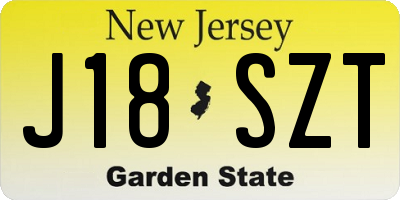 NJ license plate J18SZT