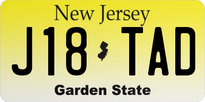 NJ license plate J18TAD