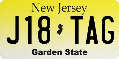 NJ license plate J18TAG
