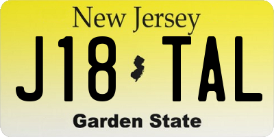 NJ license plate J18TAL