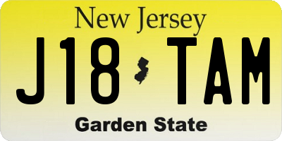 NJ license plate J18TAM