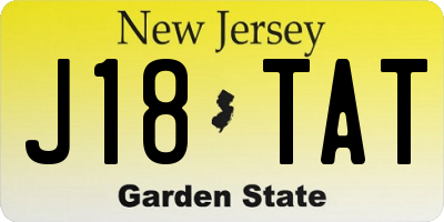 NJ license plate J18TAT
