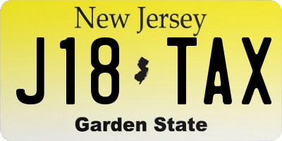 NJ license plate J18TAX