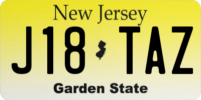 NJ license plate J18TAZ
