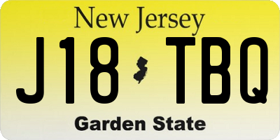 NJ license plate J18TBQ