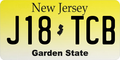 NJ license plate J18TCB