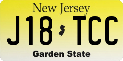 NJ license plate J18TCC