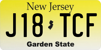 NJ license plate J18TCF