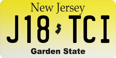 NJ license plate J18TCI