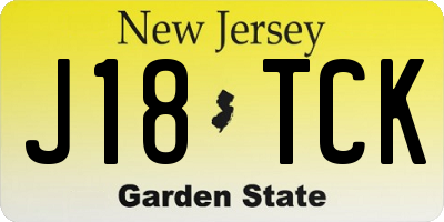NJ license plate J18TCK