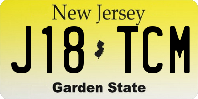 NJ license plate J18TCM