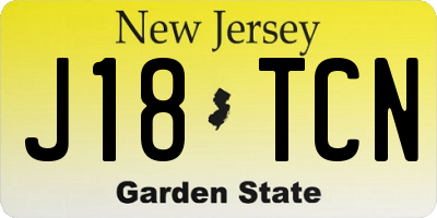 NJ license plate J18TCN