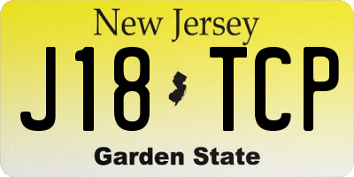 NJ license plate J18TCP