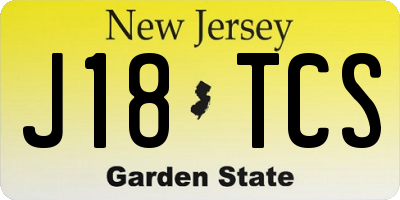 NJ license plate J18TCS