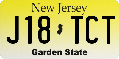 NJ license plate J18TCT