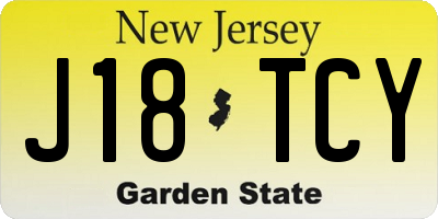NJ license plate J18TCY