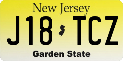 NJ license plate J18TCZ