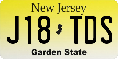 NJ license plate J18TDS