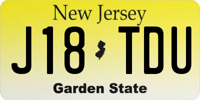 NJ license plate J18TDU