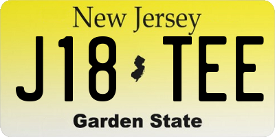 NJ license plate J18TEE