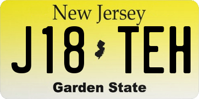 NJ license plate J18TEH