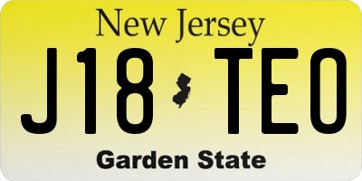 NJ license plate J18TEO