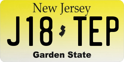 NJ license plate J18TEP