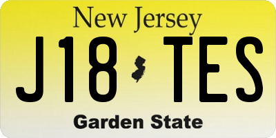 NJ license plate J18TES