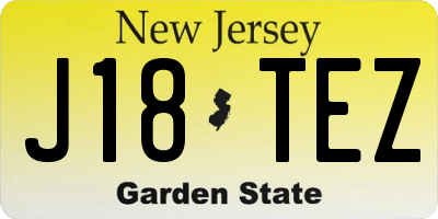 NJ license plate J18TEZ