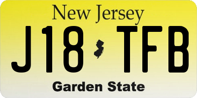 NJ license plate J18TFB