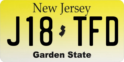 NJ license plate J18TFD