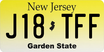 NJ license plate J18TFF