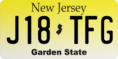 NJ license plate J18TFG