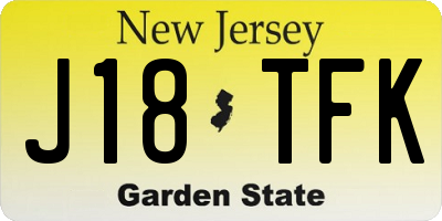 NJ license plate J18TFK