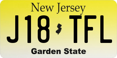 NJ license plate J18TFL