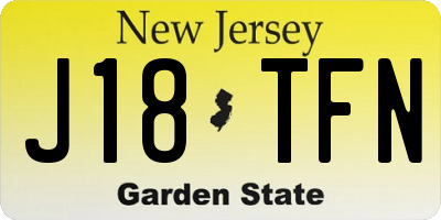 NJ license plate J18TFN