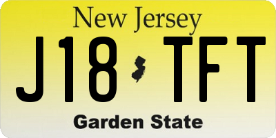 NJ license plate J18TFT