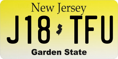 NJ license plate J18TFU
