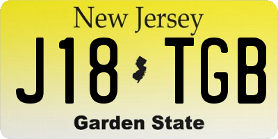 NJ license plate J18TGB