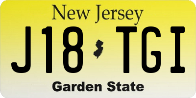 NJ license plate J18TGI