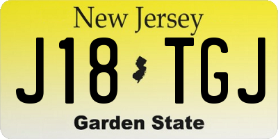 NJ license plate J18TGJ