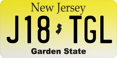 NJ license plate J18TGL