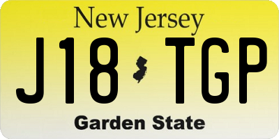 NJ license plate J18TGP