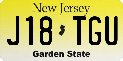 NJ license plate J18TGU