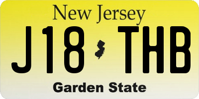 NJ license plate J18THB